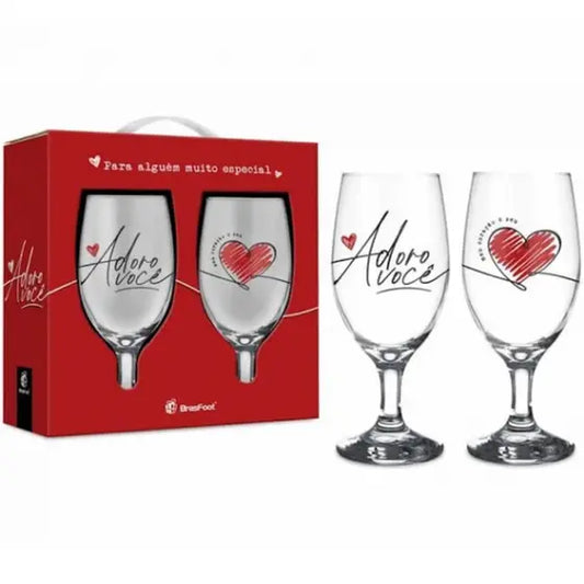 Kit 2 Taças Windsor 330 ml - Meu coração é Seu | Brasfoot Presente