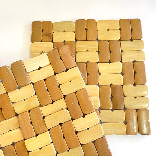 Porta-Panela Bambu Xadrez 16×16 cm – Bigsul | Suporte para Panelas Quentes e Proteção de Bancadas
