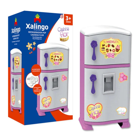 Geladeira de Brinquedo Infantil Pop Casinha Flor Xalingo – Refrigerador Educativo