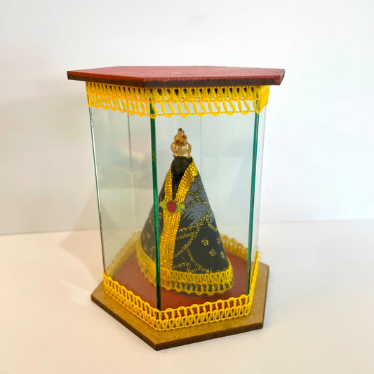 Decoração Cúpula de Vidro 11 cm - Nossa Senhora Aparecida