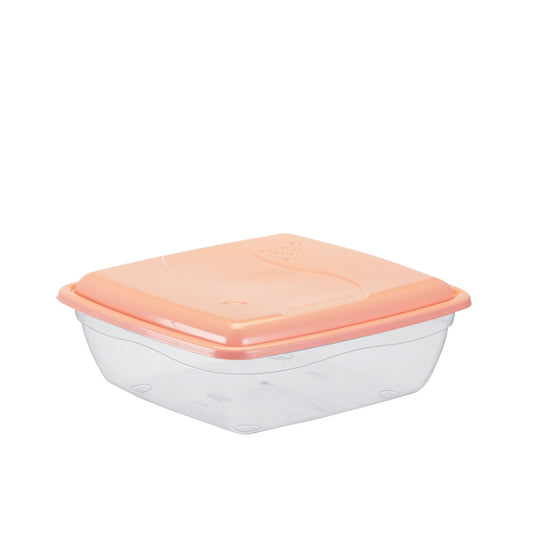 Pote Versátil Quadrado Transparente Tampa Colorida 3,4 Litros | Plásticos Rainha