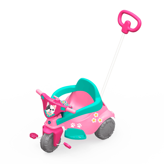 Motoca Triciclo Infantil Pink Pet 3 em 1 | Xalingo