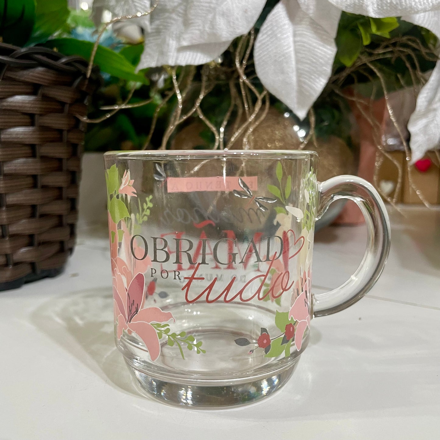 Caneca De Vidro Elegance 300 ml - Melhor Mãe Do Mundo | BrasFoot Presentes