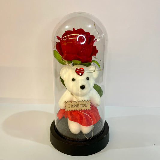 Rosa e Urso na Cúpula com LED | Art House