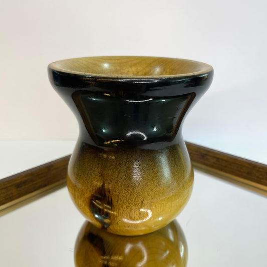 Cuia de Chimarrão de Madeira Bago Degradê Preto + Marrom – Linha Matetri | Artesanal 11 cm