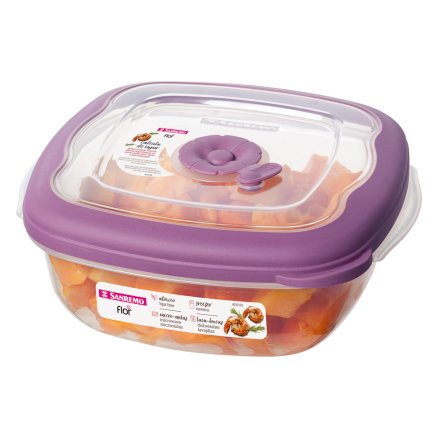 Pote Quadrado Plástico Sanremo 920ml – com Tampa