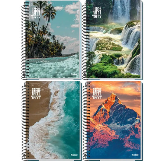 Caderno Credeal Happy Adventure Universitário 1 Matéria 96 Folhas – Capa Dura