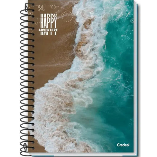 Caderno Credeal Happy Adventure Universitário 1 Matéria 96 Folhas – Capa Dura