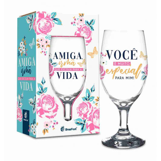 Taça Windsor 330 ml - Amiga Irmã, você é muito especial para mim | Brasfoot Presentes