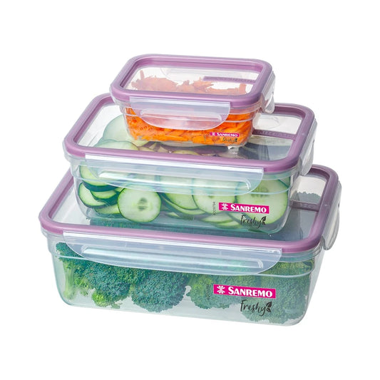 Conjunto 3 Potes Herméticos com Travas Sanremo – Praticidade, Organização e Conservação SR1741