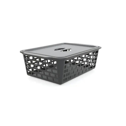 Mini Cesta NEW com Tampa Utility – Organizador Multiuso em Plástico (19,6×13×6 cm) 1124.1