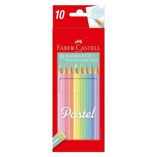 Kit 10 Lápis de Cor Tons Pastel EcoLápis | Faber-Castell