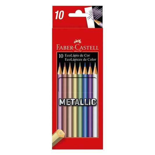 Kit 10 Lápis de Cor Tons Metalicos EcoLápis | Faber-Castell