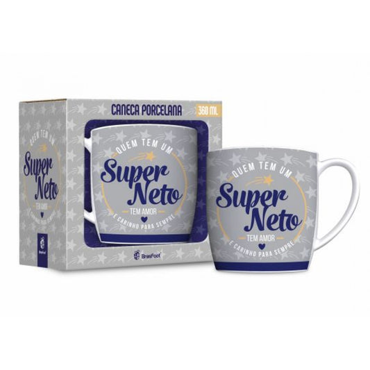 Caneca de Porcelana Urban 300ml Super Neto | Brasfoot Presentes