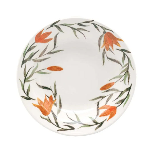 Conjunto de Pratos Fundos Oxford Lírios 21,5 cm – Porcelana Resistente e Sofisticada