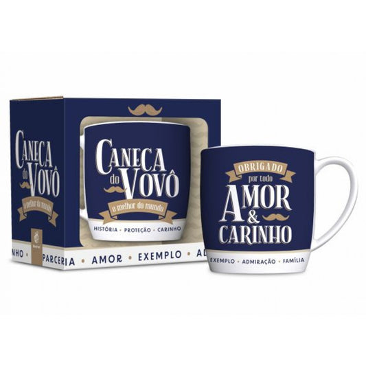 Caneca de Porcelana Urban 300 ml - Vovô o Melhor Do Mundo | BrasFoot Presentes