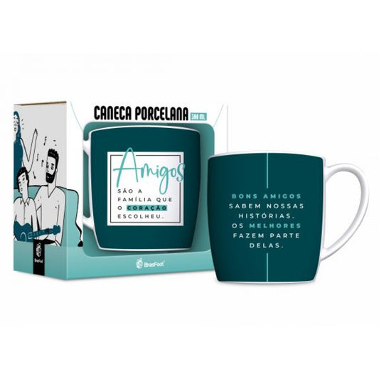 Caneca de Porcelana Urban 300ml - Amigos que o Coração Escolheu | Brasfoot Presentes