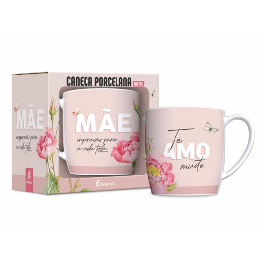 Caneca de Porcelana Urban 300 ml - Mãe Inspiração Para a Vida | BrasFoot Presentes