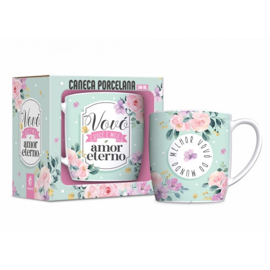 Caneca de Porcelana Urban 300ml - Vovó, Você é meu Amor Eterno | Brasfoot Presentes