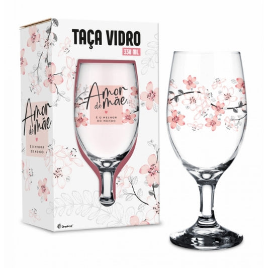 Taça Windsor 330 ml - Amor de Mãe é o Melhor Do Mundo | BrasFoot Presentes