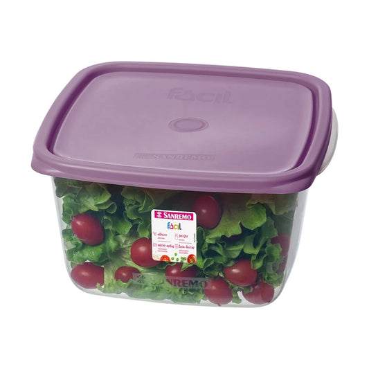 Pote Quadrado Hermético Sanremo 3,7 L – Livre de BPA, Micro-ondas, Freezer e Lava-Louças