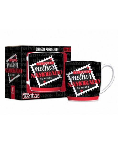 Caneca de Porcelana Urban 300 ml - Melhor Namorado | Brasfoot Presentes