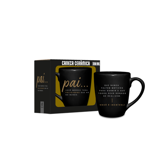 Caneca de Cerâmica Prime 350ml - Pai Toda Felicidade | Brasfoot