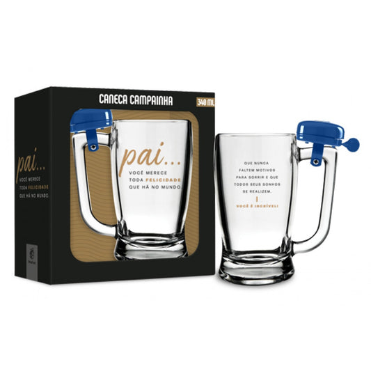 Caneca Taberna com Campainha 340ml - Pai, Você Merece Toda Felicidade do Mundo | Brasfoot