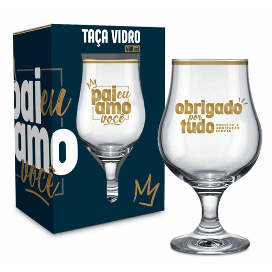 Taça Dublin 400ml Serie Ouro - Pai, Eu Amo Você | Brasfoot