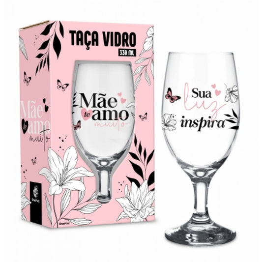 Taça Windsor 330 ml - Mãe, sua Luz Inspira | BrasFoot Presentes