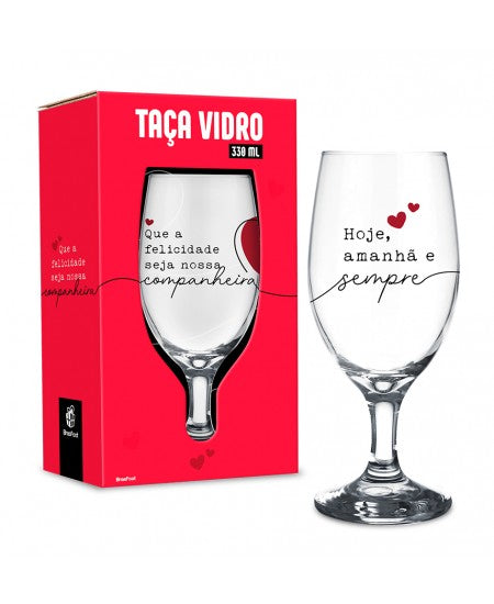 Taça Windsor 330 ml - Que a Felicidade Seja Nossa Companheira | Brasfoot Presentes