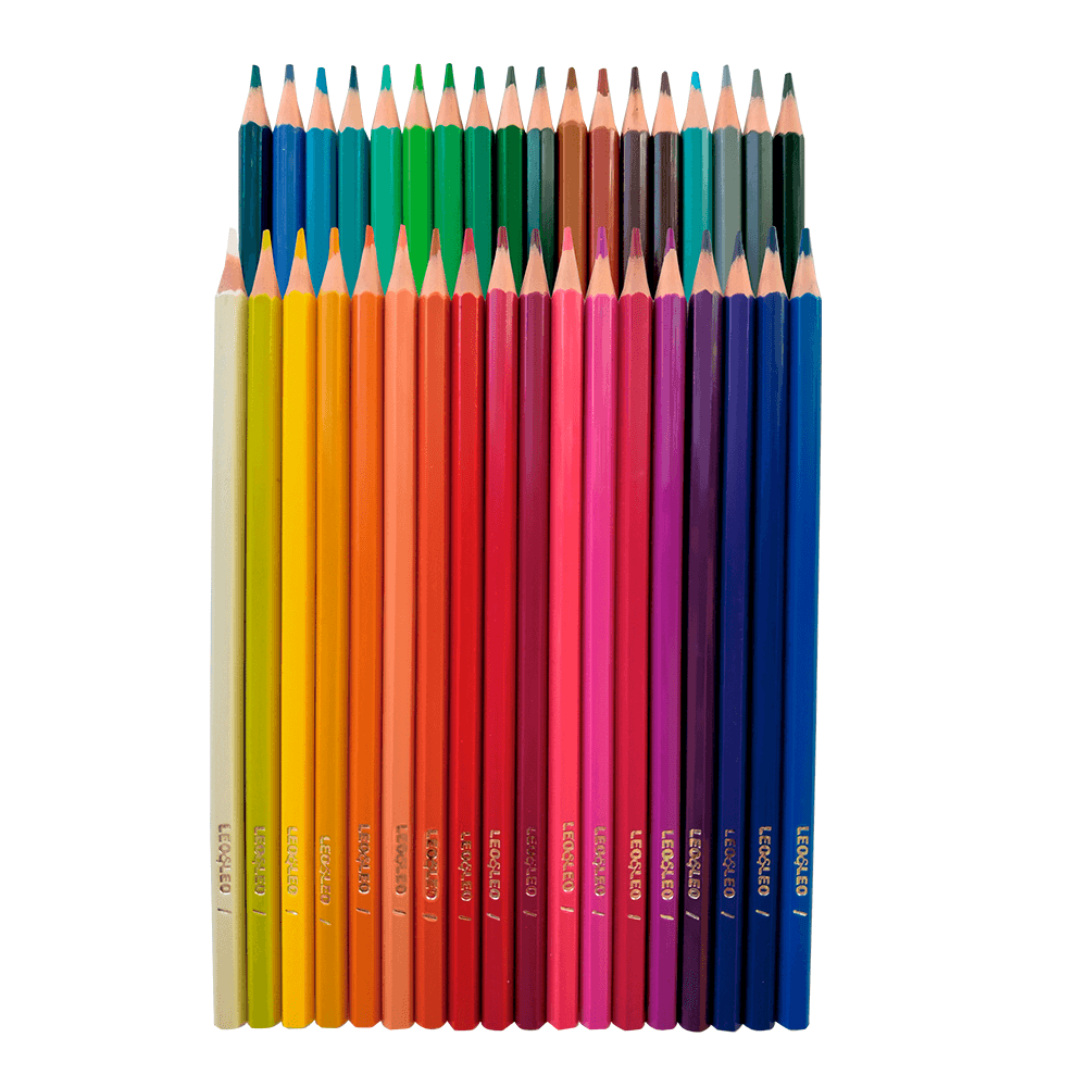 Lápis de Cor Sextavado 36 Cores Leo&Leo Atóxico – Mina 2,6 mm – Estojo 36 Unidades (Ref. 4482)