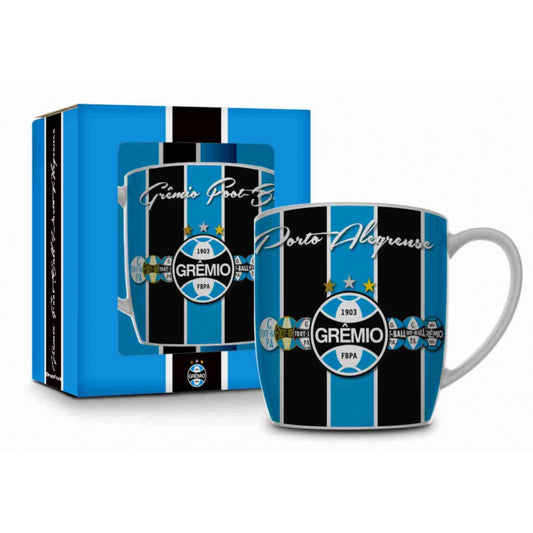 Caneca de Porcelana Urban 300 ml - Time Grêmio | BrasFoot Presentes