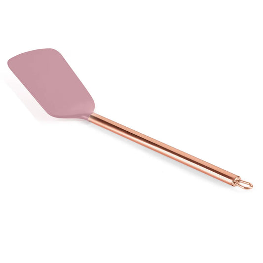 Espátula de Náilon Rosa com Cabo de Alumínio 31 cm Plasvale | Linha Utensílios de Cozinha – Ref. 1512