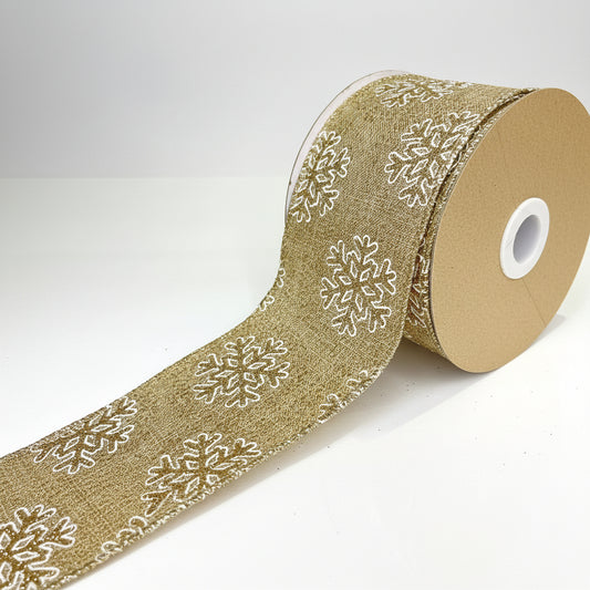 Fita Decorativa Aramada Linho com Glitter FlorArte 6,3 cm x 9,14 m – Ideal para Laços, Presentes e Decoração Festiva