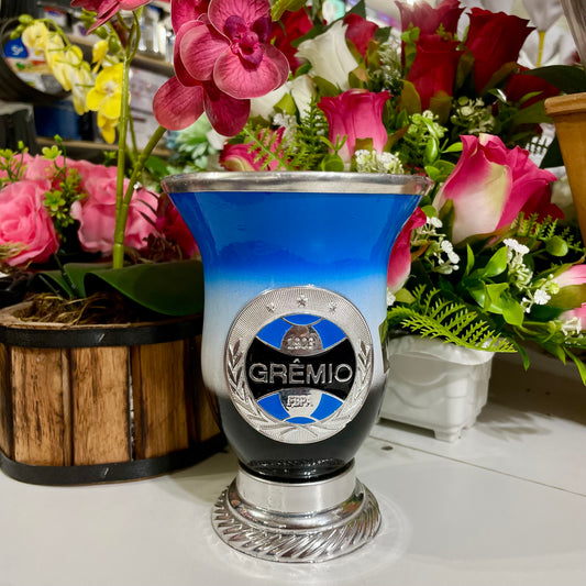 Cuia de Chimarrão de Porongo 15 cm Brasão Grêmio | Eduardo Benites