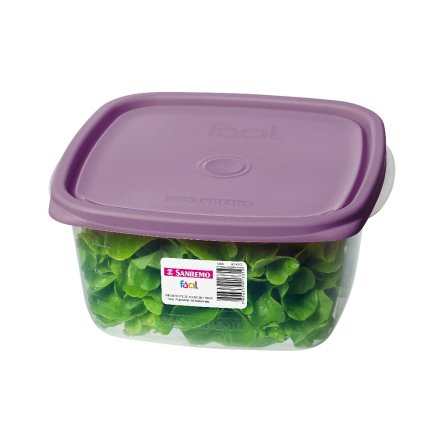 Pote Quadrado Plástico Sanremo 1,9L com Tampa