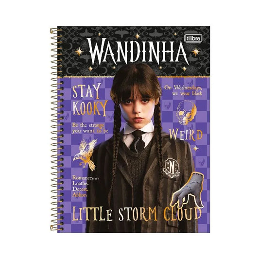 Caderno da Wandinha | Universitário Capa Dura 1 Matéria 80 Folhas | Tilibra