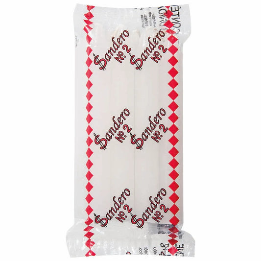 Pacote 8 Velas Brancas Sandero nº 2 – 14 g cada (≈ 11,5 cm × 1,35 cm)