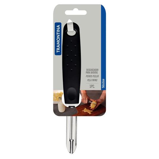 Descascador de Batatas Manual Utilitá em Aço Inox com Cabo de Polipropileno Preto | Tramontina
