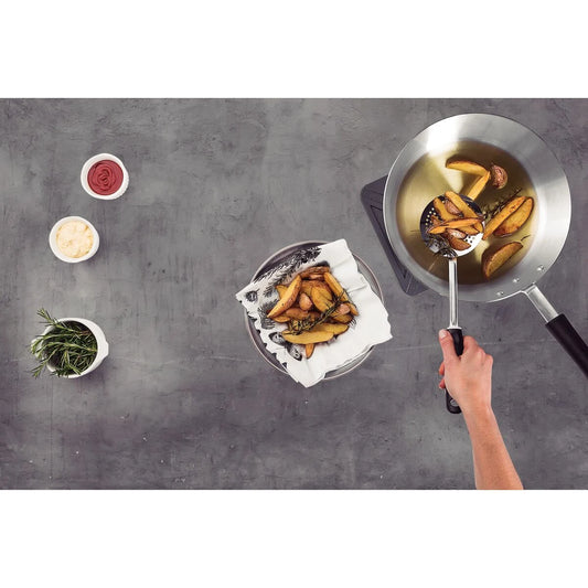 Espumadeira de Aço Inox Utilità com Cabo de Polipropileno Preto | Tramontina