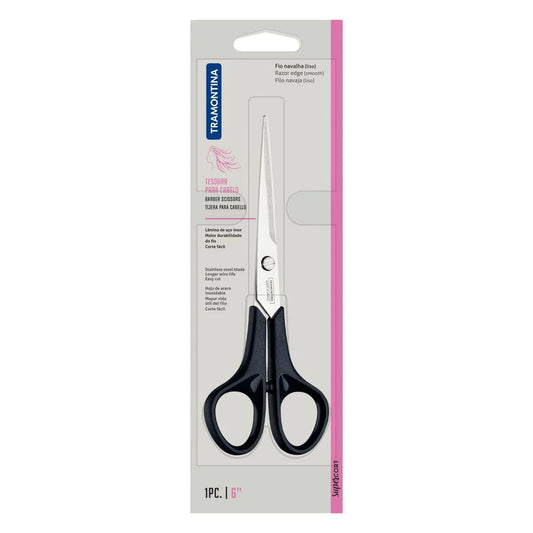 Tesoura para Cabelo 6" Supercort com Lâmina em Aço Inox e Cabo de Polipropileno Onix | Tramontina