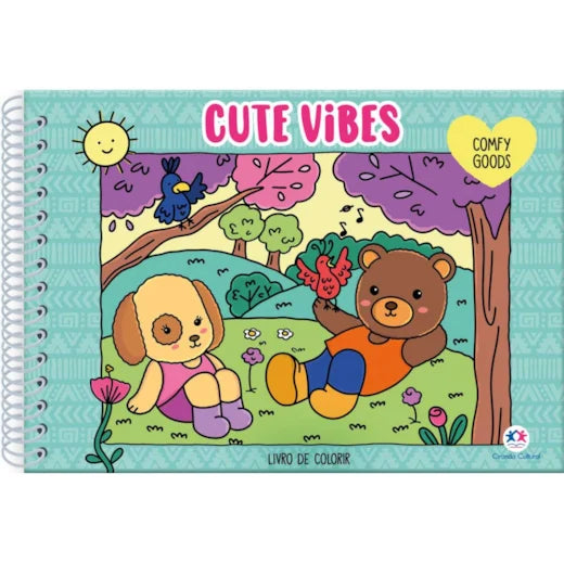 Livro De Colorir Cute Vibes | Comfy Goods | Ciranda Cultural