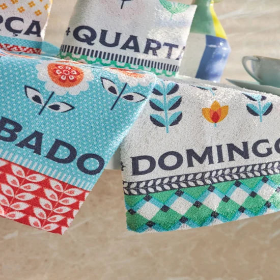 Kit 7 Panos de Copa Estampado Semaninha 40 cm x 60 cm | Lepper