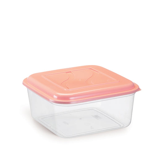 Pote Versátil Quadrado Transparente Tampa Colorida 5,5 Litros | Plásticos Rainha