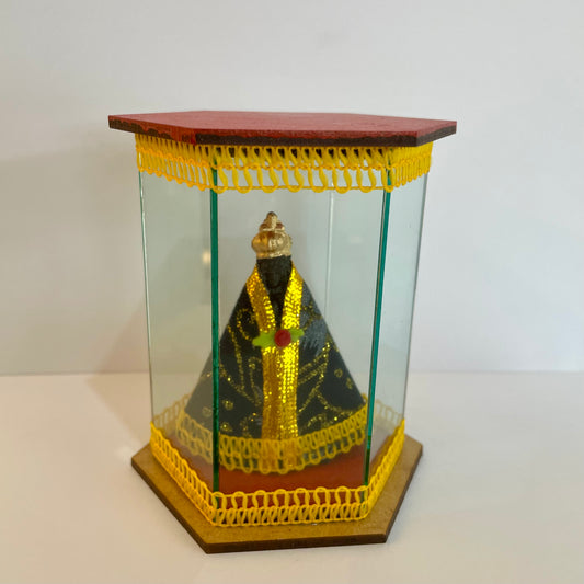 Decoração Cúpula de Vidro 11 cm - Nossa Senhora Aparecida