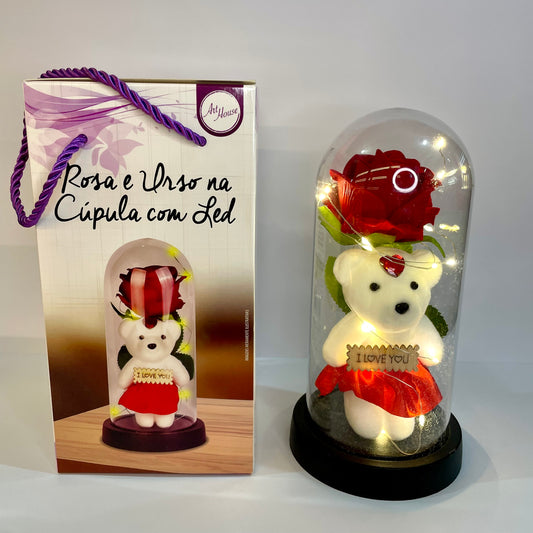 Rosa e Urso na Cúpula com LED | Art House