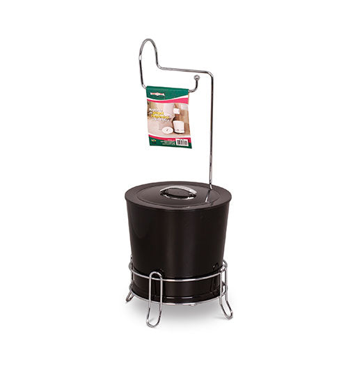 Suporte de Papel Higiênico em Aço Cromado Com Lixeira | Niquelart