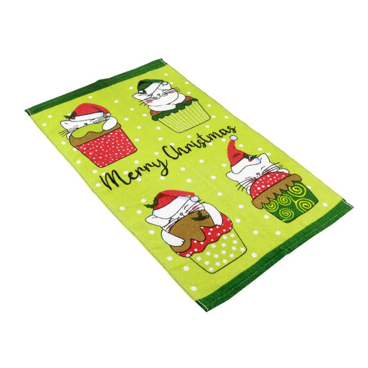 Conjunto Panos de Copa Natal Felpudo Teka Primore 100% Algodão 40x65 cm