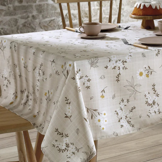 Toalha de Mesa Retangular Döhler Clean Athenas Estampa Esmeralda 01 – 160 × 250 cm (50% Algodão / 50% Poliéster) – Proteção Limpa Fácil